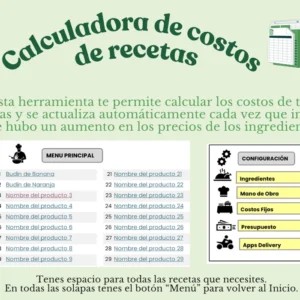 Calculadora de Costos de Recetas