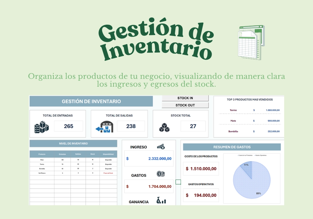 Control y gestión de Stock